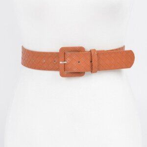 Faux Leather Braided Embossed Belt